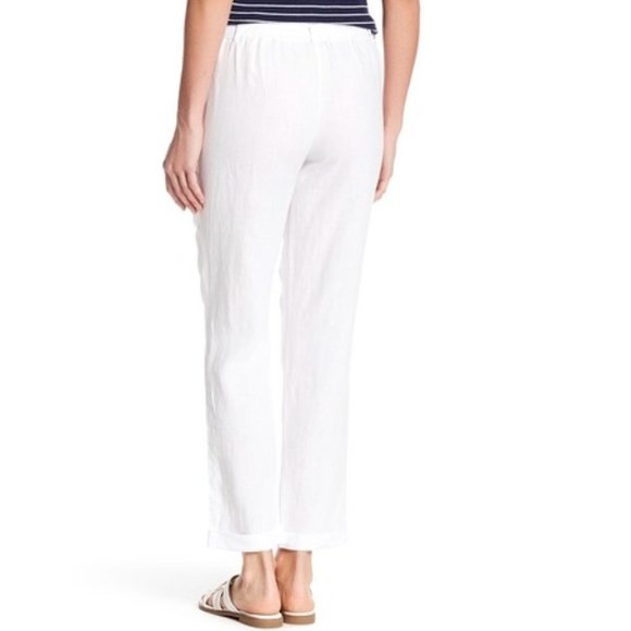 THREEDOTS WHITE LINEN PANTS M - Picture 2 of 7